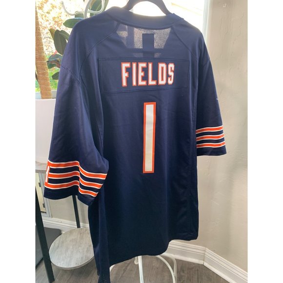 NFL Chicago Bears Nike Jersey Navy Players Justin Fields #1 EUC